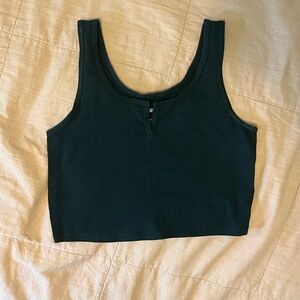 Wild Fable Cream Crop Fitted Tank Top